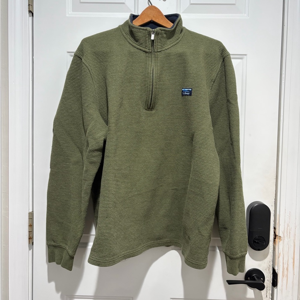 L.L. Bean Men’s Forest Green Quarter Zip Pullover